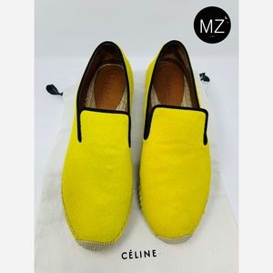 CELINE YELLOW PONYHAIR ESPADRILLES